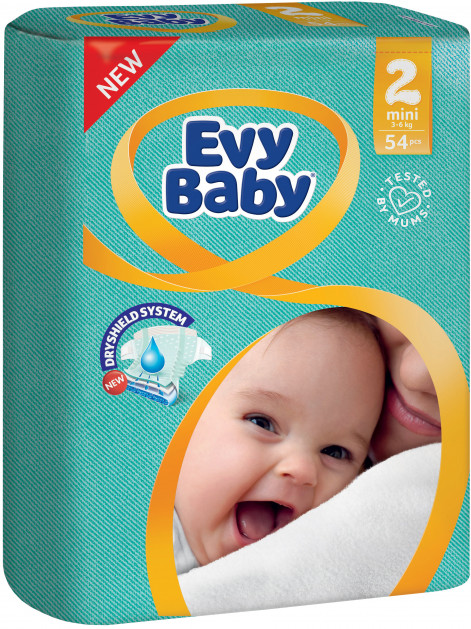 Подгузники Evy Baby р-р2 (3-6кг) №54 Производитель: Турция EVYAP A.S.